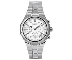 Reloj Bulova Precisista Cuarzo Cronógrafo Esfera Plateada 96B408 para Hombre