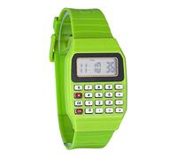 Reloj calculador electrónico de silicona multitiempo para muñeca, verde, One Size