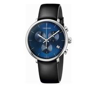 Reloj CALVIN KLEIN Hombre High Noon Crono Piel Negra / Azul