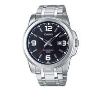 Casio MTP-1314PD-1AVEF Reloj Analógico de Cuarzo con Correa en Acero Inoxidable para Hombre, Negro/Metalizado
