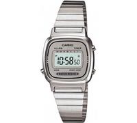 CASIO Reloj Digital para Mujer de Automático con Correa en Acero Inoxidable Chapado en Platino LA-670WA-7