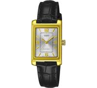 Reloj Casio Mujer Dorado Correa Piel Negra Ltp-1234pgl-7a2ef