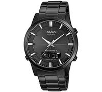 Reloj Casio para hombre, con control solar y por radio, cristal de zafiro, caja y brazalete de acero inoxidable macizo