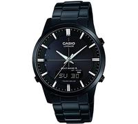 Reloj Casio para hombre, con control solar y por radio, cristal de zafiro, caja y brazalete de acero inoxidable macizo