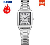 Reloj Casio para Mujer, Marca de Lujo, Resistente al Agua 30m, Reloj de Cuarzo para Dama, Forma Tonneau, Acero Inoxidable, Reloj Mujer LTP-V007 LTP-V007D-4E
