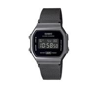 Casio Reloj digital A168WEMB-1BEF/A168WEMB-1B Original Vintage icónico Gris Gunmetal Retro