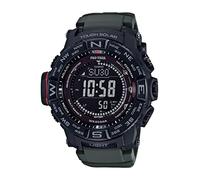 Reloj Casual de Cuarzo Casio Pro Trek para Hombre, Acero Inoxidable y Silicona, Color Verde (Modelo: PRW-3510Y-8CR)