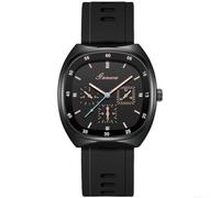 Reloj casual de cuarzo para mujer con cómoda correa de silicona, diseño redondo para uso diario, actividades deportivas y vida estudiantil (B)