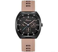Reloj casual de cuarzo para mujer con cómoda correa de silicona, diseño redondo para uso diario, actividades deportivas y vida estudiantil (F)