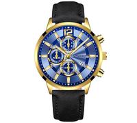 Reloj casual para hombre Reloj de cuarzo Fashion Date Concept con correa de muñeca de cuero de ajuste cómodo, L