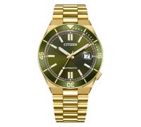 Citizen NJ0232-53X - Reloj automático para hombre, esfera verde, cristal de zafiro dorado 10 ATM