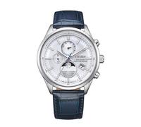 Citizen Reloj solar BY1030-09A, fases de luna, acero inoxidable, correa de piel, plateado