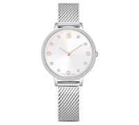 Reloj Clarica, Fabricado en Suiza, Brazalete de metal, Tono plateado, Acero inoxidable OS