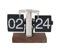 Reloj clásico retro plegable de 24 horas con páginas desmontables y base de madera