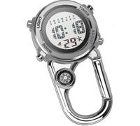 Reloj con mosquetón, reloj digital de cuarzo con clip, reloj con mosquetón multifuncional, brújula luminosa