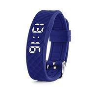 Reloj con recordatorio vibrador (Instrucciones en español): con hasta 10 alarmas personales o recordatorios de píldoras por día (Azul, Grande)