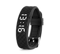 Reloj con recordatorio vibrador (Instrucciones en español): con hasta 10 alarmas personales o recordatorios de píldoras por día (Negro, Pequeño)