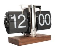 Reloj con Tapa, Reloj Retro Vintage Reloj Digital con Tapa hacia Abajo Funciona con Pilas Reloj Mecánico de Giro Automático Reloj de Escritorio Reloj con Estante para Sala de