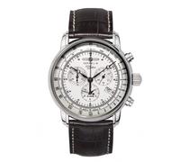 Reloj Cronógrafo De Dial Plateado Zeppelin 7680-1 100 Años