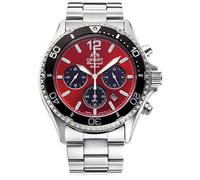 reloj cronógrafo hombre solar Orient Sports Chronograph Red Black Panda RA-TX0207R 42.8mm 200m WR cristal de zafiro correa de acero (funciona con energía solar o luz)