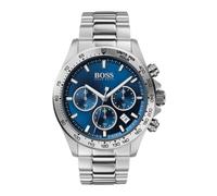 BOSS Reloj Cronógrafo de Cuarzo para Hombre de 43 mm Colección HERO con Pulsera de Acero Inoxidable de Eslabones o Malla, Función de Fecha, 3 Sub-Diales, Resistente al Agua hasta 5ATM