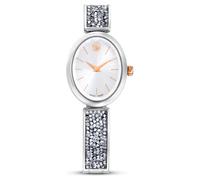 Reloj Crystal Rock oval, Fabricado en Suiza, Pulsera de cristal, Blanco, Acero inoxidable OS