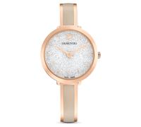 Reloj Crystalline delight, Fabricado en Suiza, Brazalete de metal, Gris, Acabado tono oro rosa OS