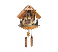 Reloj cucú de cuarzo Casa de la selva negra con leñador y rueda de molino que...
