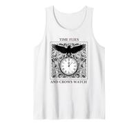 Reloj Cuervo Tiempo Vuela Oscuro Vintage Gótico Cuervo Amante Camiseta sin Mangas