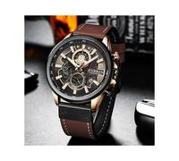 Reloj CURREN de moda para hombre, marca superior, correa de cuero, cronógrafo deportivo, reloj de cuarzo,