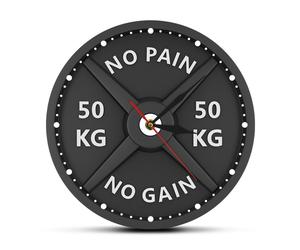 Reloj de AcríLico Silencio Fuerte 50 Kg ImpresióN Creativa Reloj de Pared Redondo Gimnasio de Pesas Fitness Culturismo