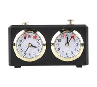 Reloj de ajedrez mecánico Reloj de ajedrez analógico Vintage con esferas Grandes Mecanismo de Cuerda para competiciones Weiqi (Negra)