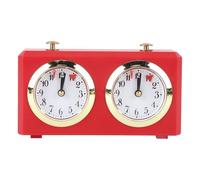 Reloj de ajedrez mecánico Reloj de ajedrez analógico Vintage con esferas Grandes Mecanismo de Cuerda para competiciones Weiqi (Roja)