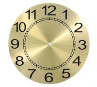 Reloj de aluminio de 243 mm para esfera para constructores de relojes de pared con diseño de números arábigos y apertura central de 10 mm (dorado)