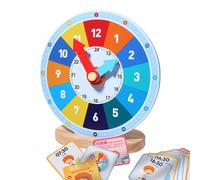 Reloj de aprendizaje de juguete, Reloj de aprendizaje de Madera para - Reloj para el Tiempo de enseñanza,Reloj de Madera Big Time, relojes de Práctica Portátiles para el aprendizaje, Kit de h