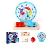 Reloj De Aprendizaje,Minging Reloj Para Girar y Ver La Hora De Madera Con Agujas De Horas y Minutos Juguetes Para Que Los Niños Aprendan a Enseñar El Reloj De Pared Pedagógico Infantil Para Niña Niño