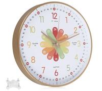 Reloj de aprendizaje para niños, reloj de aprendizaje para niños, silencioso, no hace tictac, 12/24 horas, a partir de 4 años, recursos de aprendizaje para niños en la educación temprana (10 pulgadas