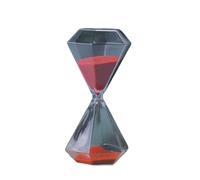 Reloj de Arena 2 uds., Reloj 15 Minutos, Diamante, Adorno Creativo Moderno, Temporizador, geometría, decoración del hogar, Vidrio, cronometrador(Rose Red)