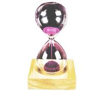 Reloj De Arena Base de Madera, Polvo Hierro, Flor, imán magnético, Adornos Reloj Arena Decorativos para La GestióN del Tiempo(Light Purple)