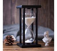 Reloj de arena con arena blanca, 30 minutos marco de madera, temporizador de arena creativo, decoración artesanal