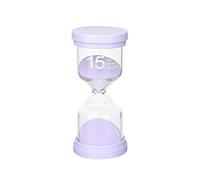 Reloj de arena con temporizador de 15 minutos, color morado, reloj de arena para niños, asistente de gestión del tiempo para cocina, aula, juegos, sala de estar, oficina, decoración del hogar