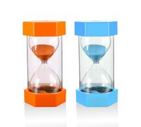 Reloj de arena de 2 piezas, 5 minutos naranja, 10 minutos azul, temporizador para juegos y creatividad