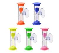 Reloj de arena de 5 piezas con ventosa, cuenta regresiva de 2 minutos, temporizador de reloj de arena de cepillado para niños, temporizador de ventosa para sala de estar, dormitorio, oficina.