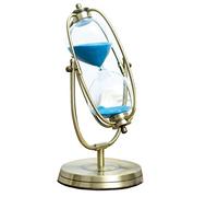 Reloj de arena de cristal de bronce, para decoración, temporizador de cocina, de clases, etc. 30 Mins Rotating Blue in 30 Mins