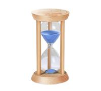 Reloj de arena de madera de 2 minutos, impresionante reloj de arena azul de cristal para productividad, meditación y decoración, reloj de arena pequeño de 2 minutos para cocina, oficina, juegos, aula