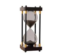 Reloj de Arena Grande de 60 Minutos - Madera y Cristal Arcoíris Decorativo para Casa, Escritorio, Oficina, Boda (Negro)
