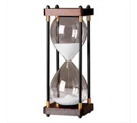 Reloj de arena grande de 60 minutos, regalo de cristal arcoíris para el hogar y el escritorio, blanco