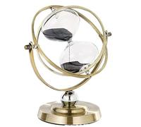 Reloj De Arena Reloj de Arena Temporizador decoración Oficina Escritorio Giratorio Arenas movedizas Ornamento cumpleaños para La GestióN del Tiempo(Globe Black Sand)