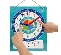 Reloj de aula - Reloj de enseñanza | Relojes de enseñanza de borrado en seco para niños | Tiempo de aprendizaje para niños | Relojes escolares Tablero de aprendizaje | Relojes de 34,3 x 27,7 cm con