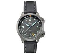 Reloj de Aviador Frankfurt GMT Gris de Laco - Fabricado en Alemania - 43 mm de diámetro - Reloj automático - Resistente al Agua hasta 20 ATM - Desde 1925